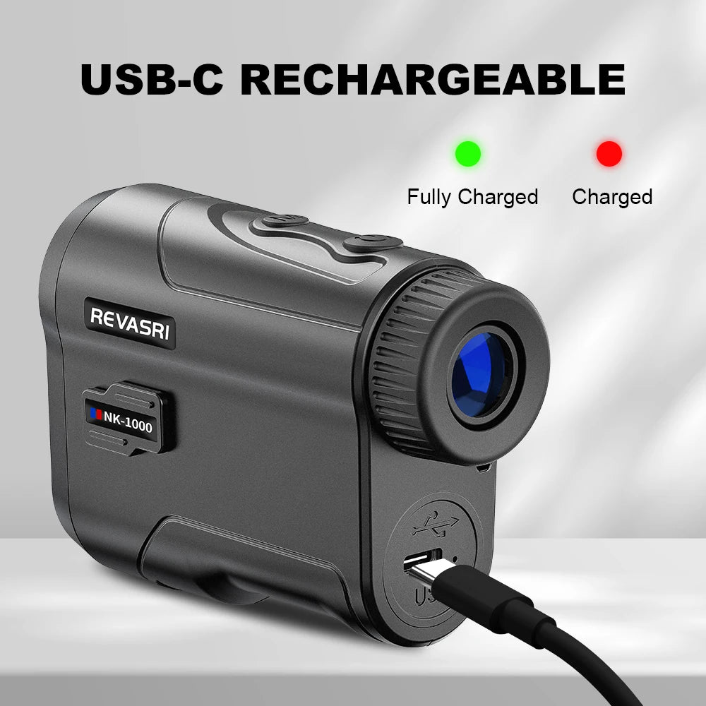 REVASRI 1000Yards Golf Rangefinder, 6x Magnification , Flag-Lock Vibration, and Slope-Compensated Distance Function for Golfers