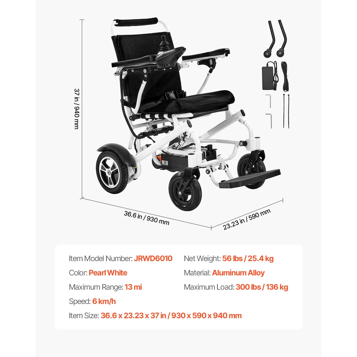SucceBuy Electric Wheelchair for Adults Capacity with Adjustable Backrest Foldable Motorized Wheelchair for Seniors & Disabled