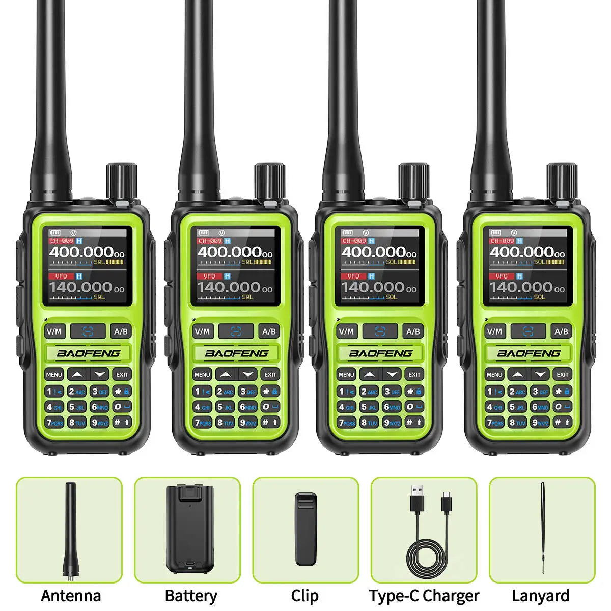 4PACK BAOFENG UV-5R MINI Walkie Talkie Bluetooth Programming Ham Two Way Radio Handheld Long Range Type-C Dual PTT Multi Band