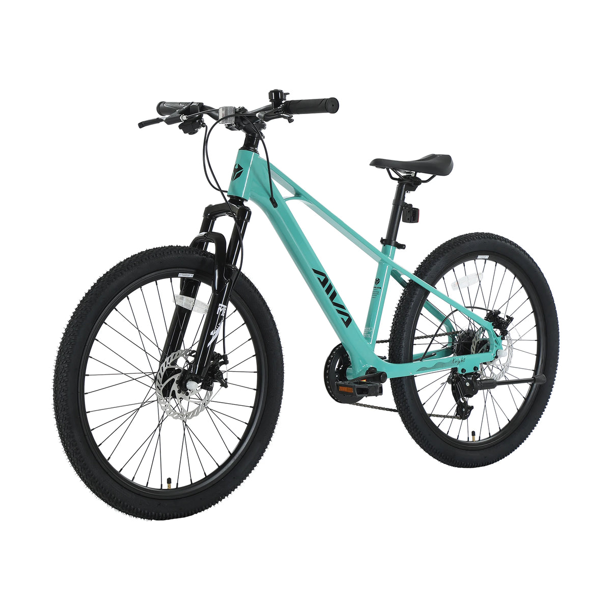 AIVA KNIGHT24 24 Inch Hardtail Mountain Bike, 7-Speed MTB, Bicycle for Teens & Adults, Lightweight Magnesium Frame, Suspension Fork, Front & Rear Disc Brakes