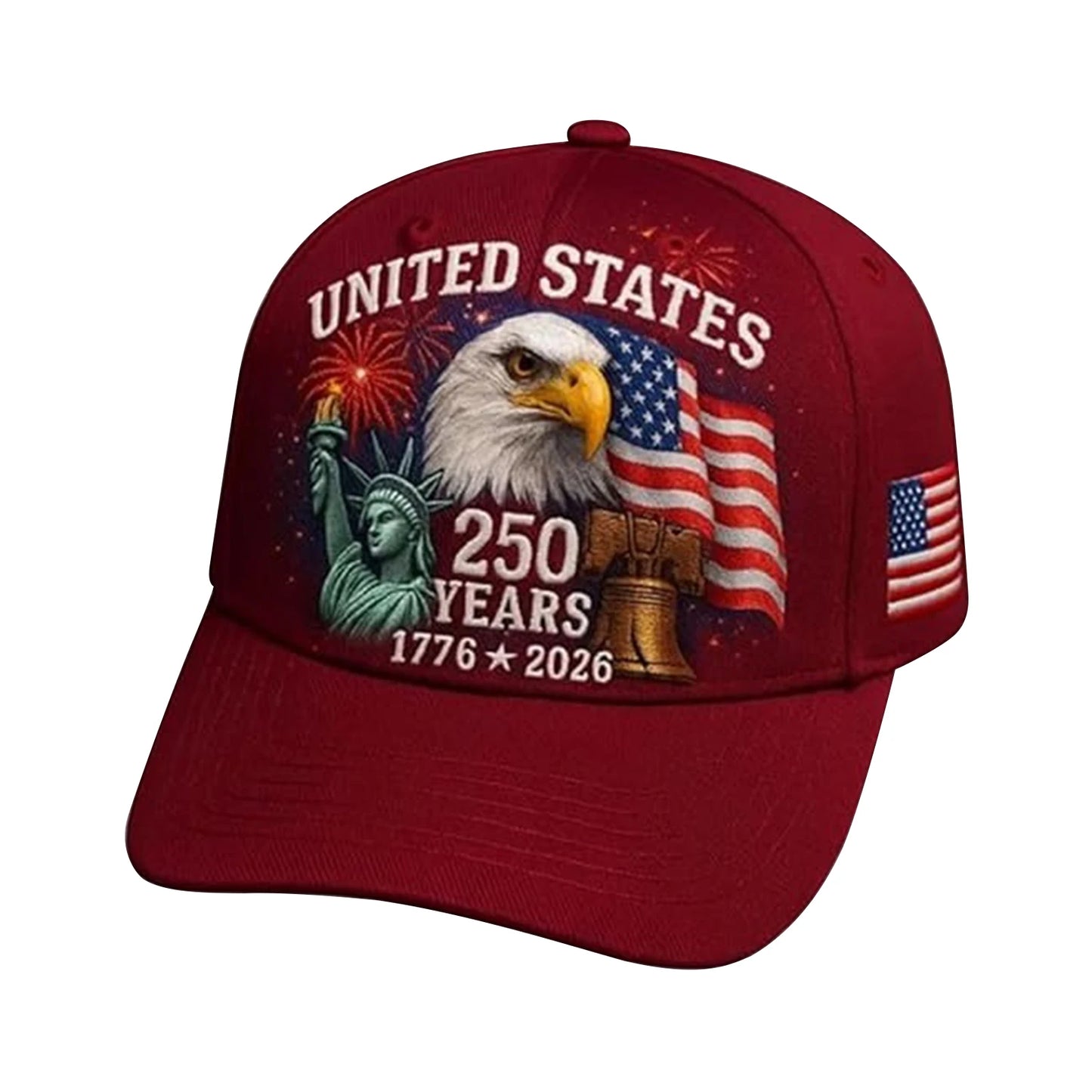 Breathable Patriotic Baseball Cap US 250th Anniversary Cap Retro Washed Versatile Patriotic Cap US 250th Anniversary Tribute Hat