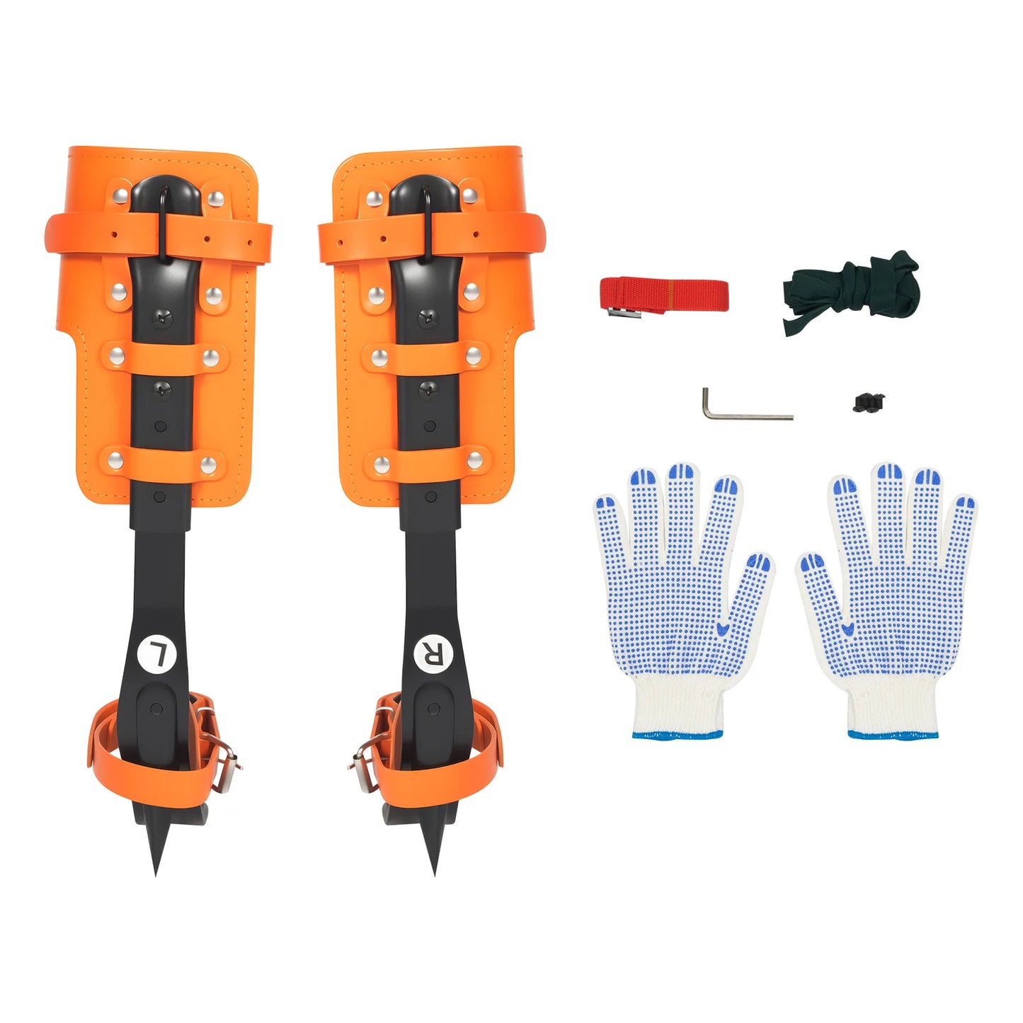 Tree Climbing Spikes Set 220LBS Load Capacity, Carbon Steel Claw with Cowhide Straps for Fruit Picking & Tree Climbing