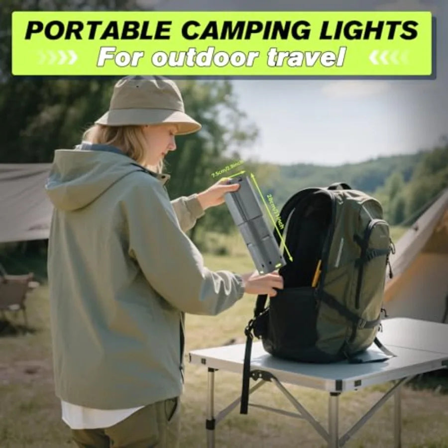 Portable Camping Light 14000mAh Telescopic Camping Lantern with Rechargeable Power Supply Dimmable Magnetic Tent Lamps 6000 Lum