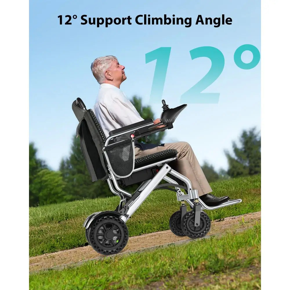 Lbs Lightweight Electric Wheelchair, Electric Wheelchairs for Adults Foldable, 15 Miles Range Motorized Wheelchair for Seniors,