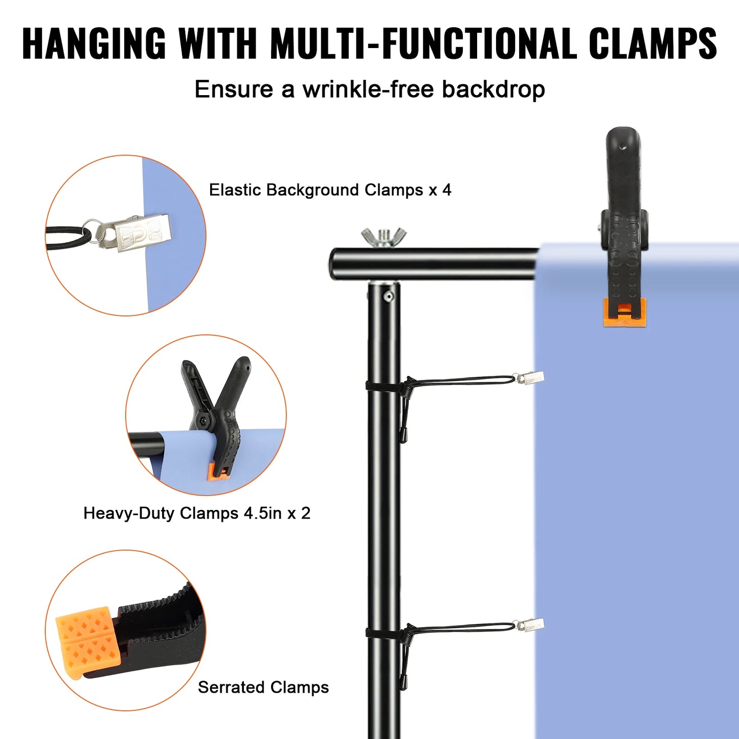 SucceBuy 12 x 10ft/10ft x 10ft Heavy Duty Backdrop Stand Height Adjustable Photography Backdrop Stand for Party Wedding Display