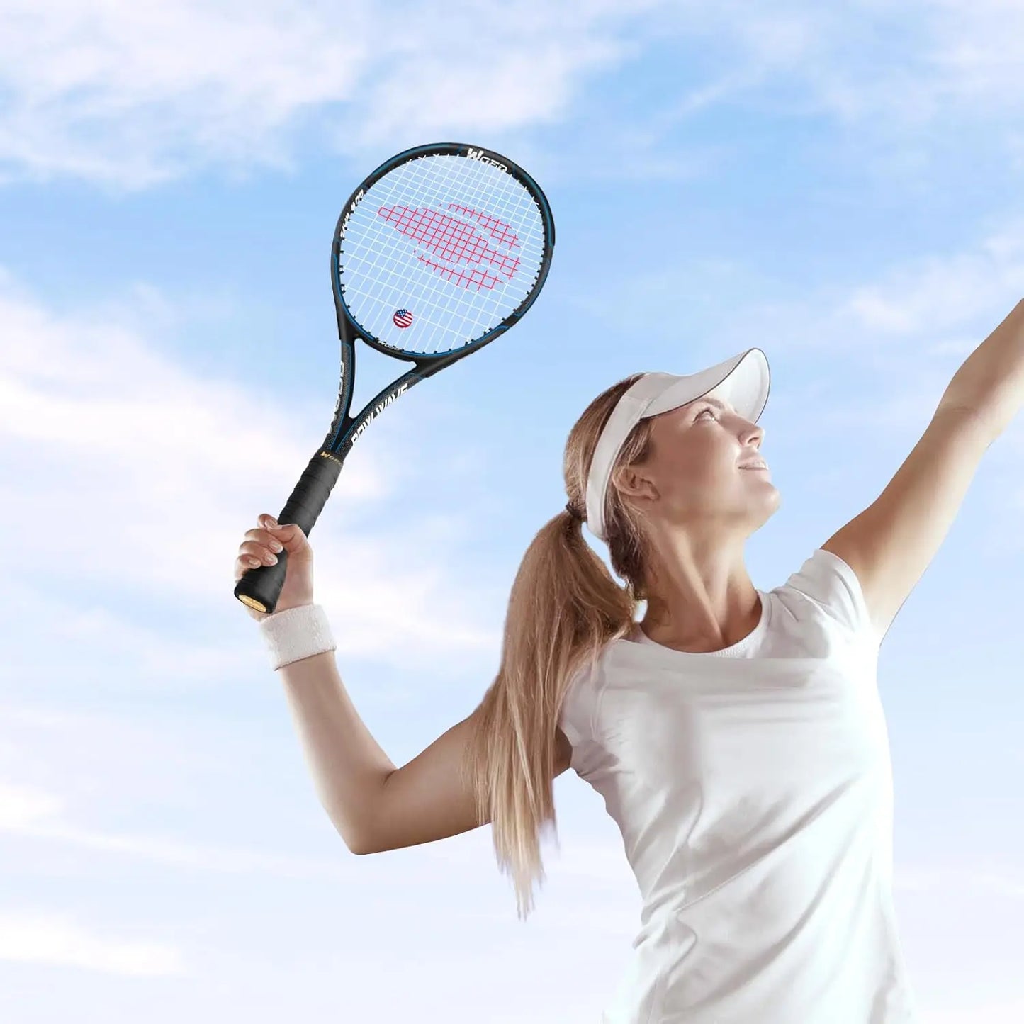 Adult 2 Player Tennis Racket for Beginners and Pros, 27-Inch Speed Racquet with Overgrips, Bag, Dampener, Covers