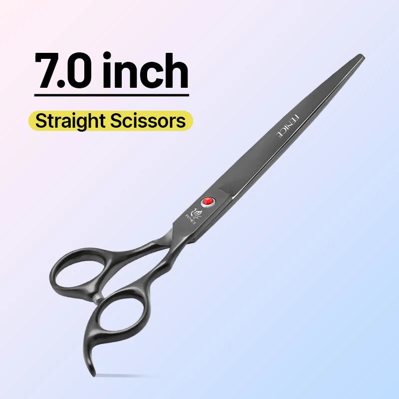 Fenice Classical Model homeuse 9cr steel 6.5/7.0 Inch rainbow&black dog grooming scissors Shears set for household pet owner