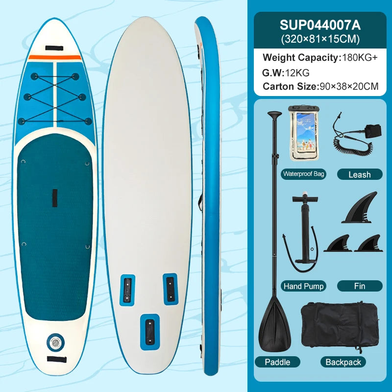 FUNWATER Inflatable Paddle Board Stand-Up Paddle Board Surfboard Ultra-Light for All Skill Levels With SUP Accessories