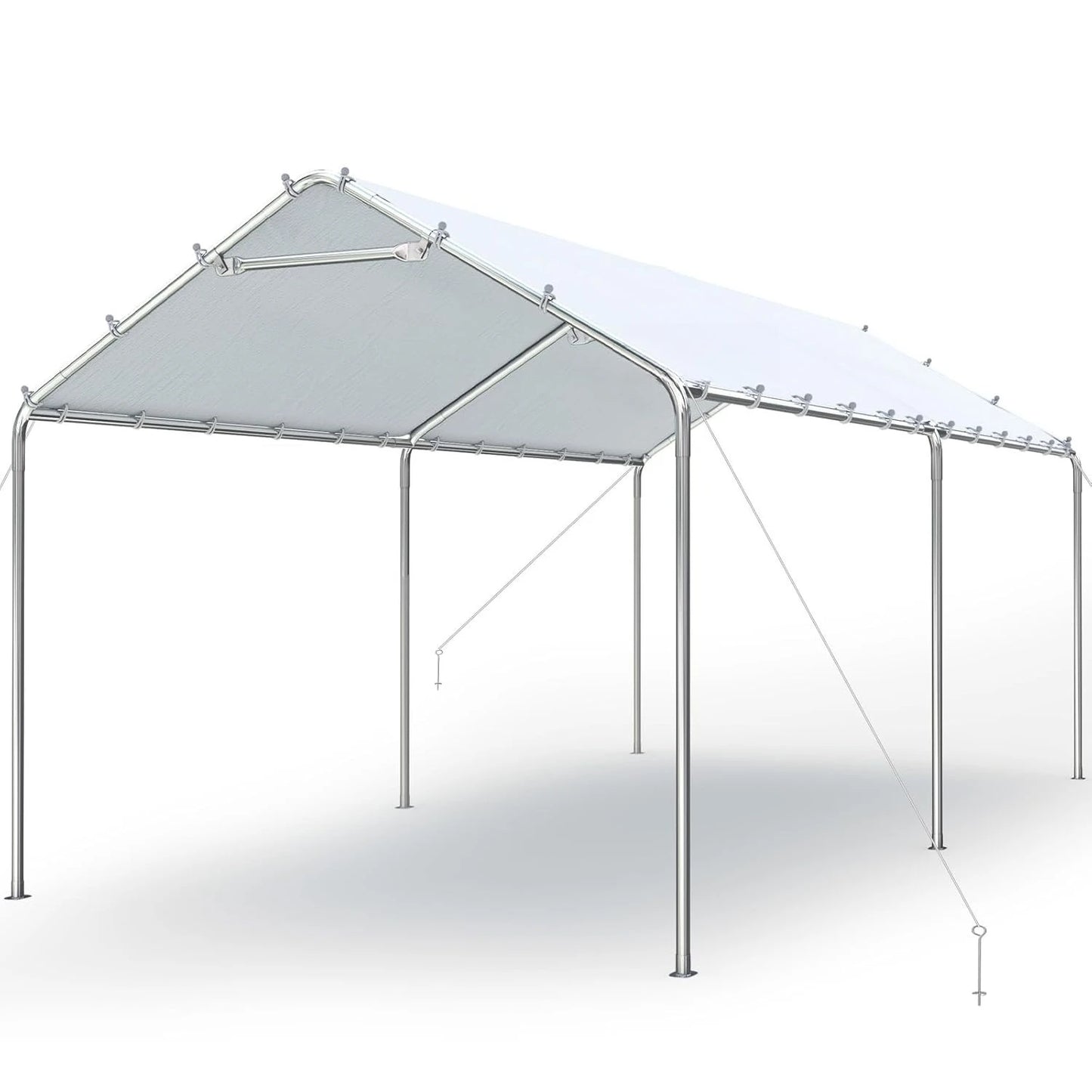 10x20 ft Heavy Duty Carport Canopy Galvanized Car Tent Outdoor Garage Boat Shelter with Reinforced Structure, No, Customized
