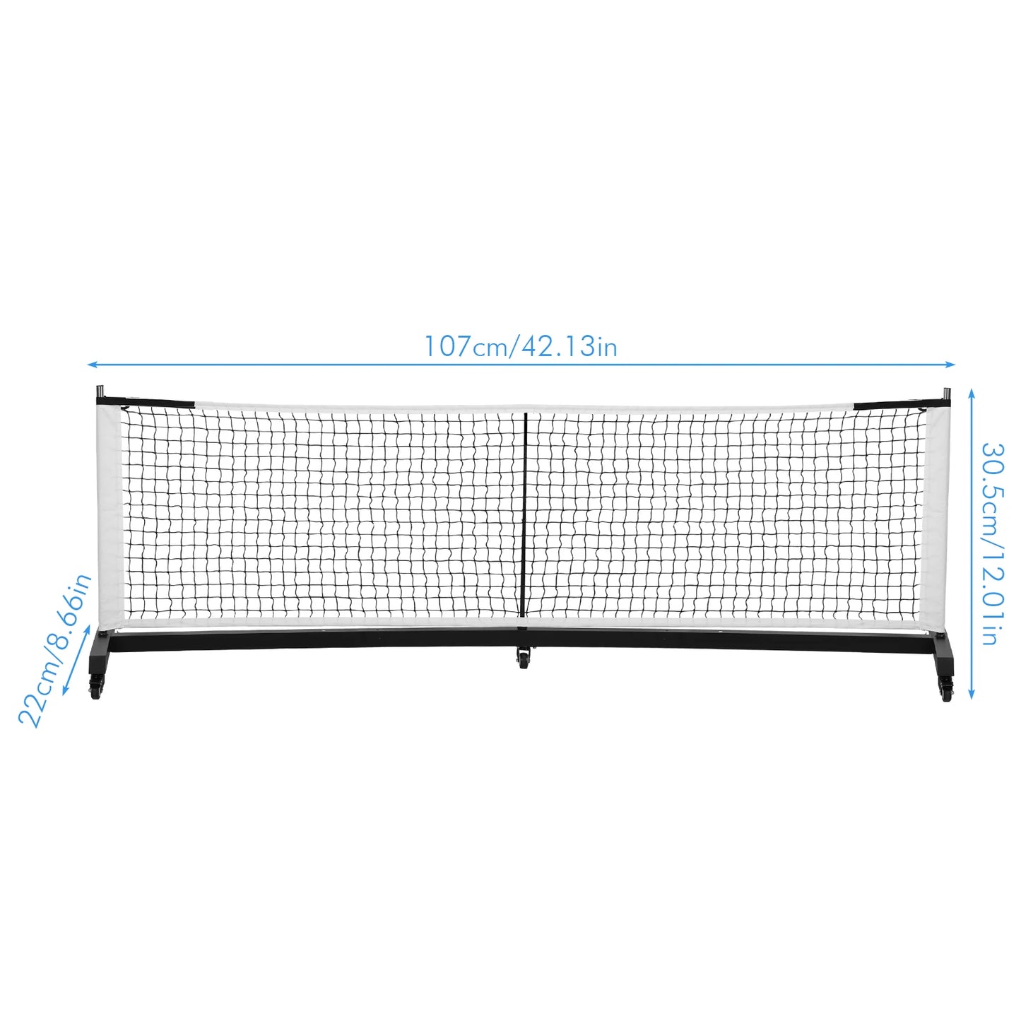 Professional Pickle Ball Game Net Stand with Wheels Easy Setup Pickleball Net 22Ft Lightweight for Tennis Driveway Backyard
