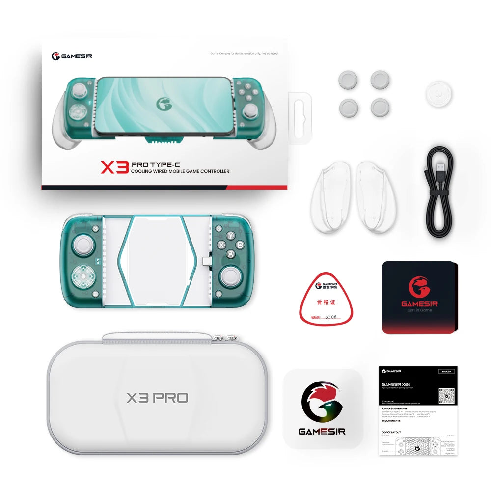 GameSir X3 Pro Gamepad Mobile Phone Controller with Cooling Fan for Cloud Gaming Xbox Game Pass, STADIA, xCloud, GeForce Now