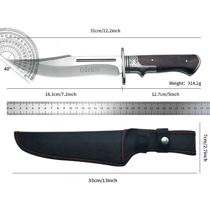 Tactical knife, hunting knife, survival knife, full handle fixed blade knife | Sharp edge exposed | Camping survival tactical
