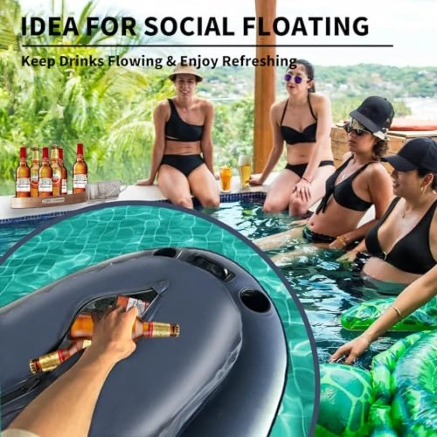 Inflatable Kayak Floating Cooler 40 QT - River Cooler Float with Tow Rope for Kayaking and Boating Heavy Duty PVC Dry Storage V