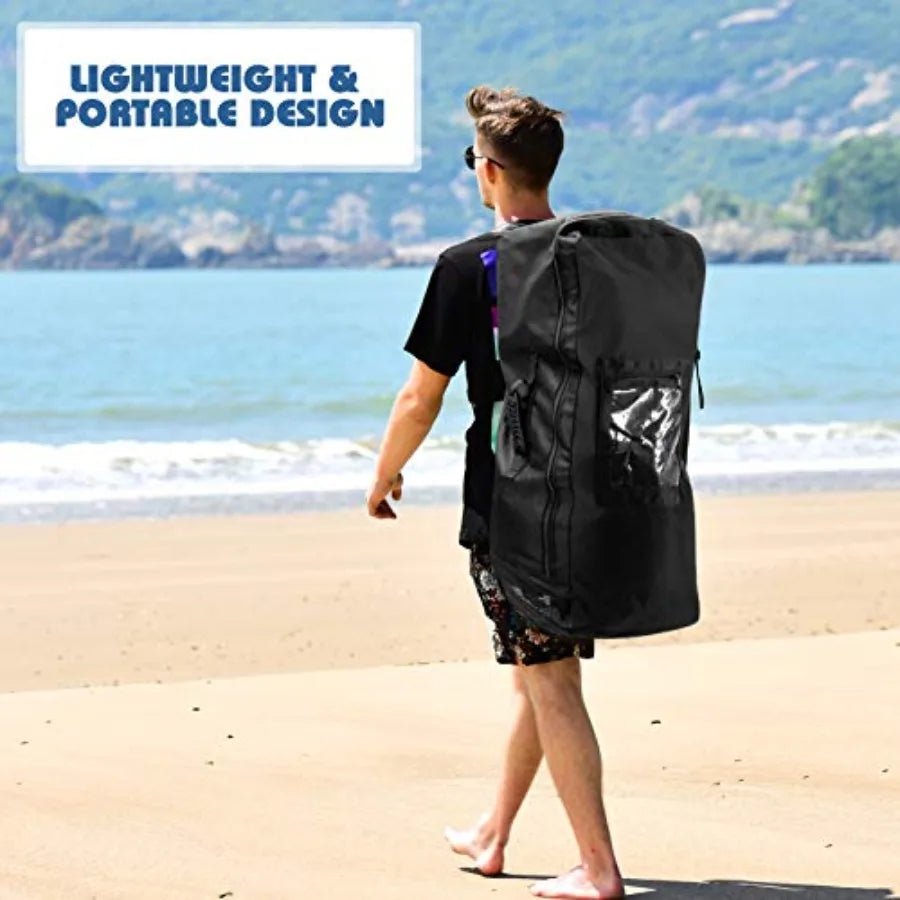 Inflatable Stand Up Paddle Board for surfing yoga and fishing; PVC material; blue; lightweight non-slip deck 3 fins included ba