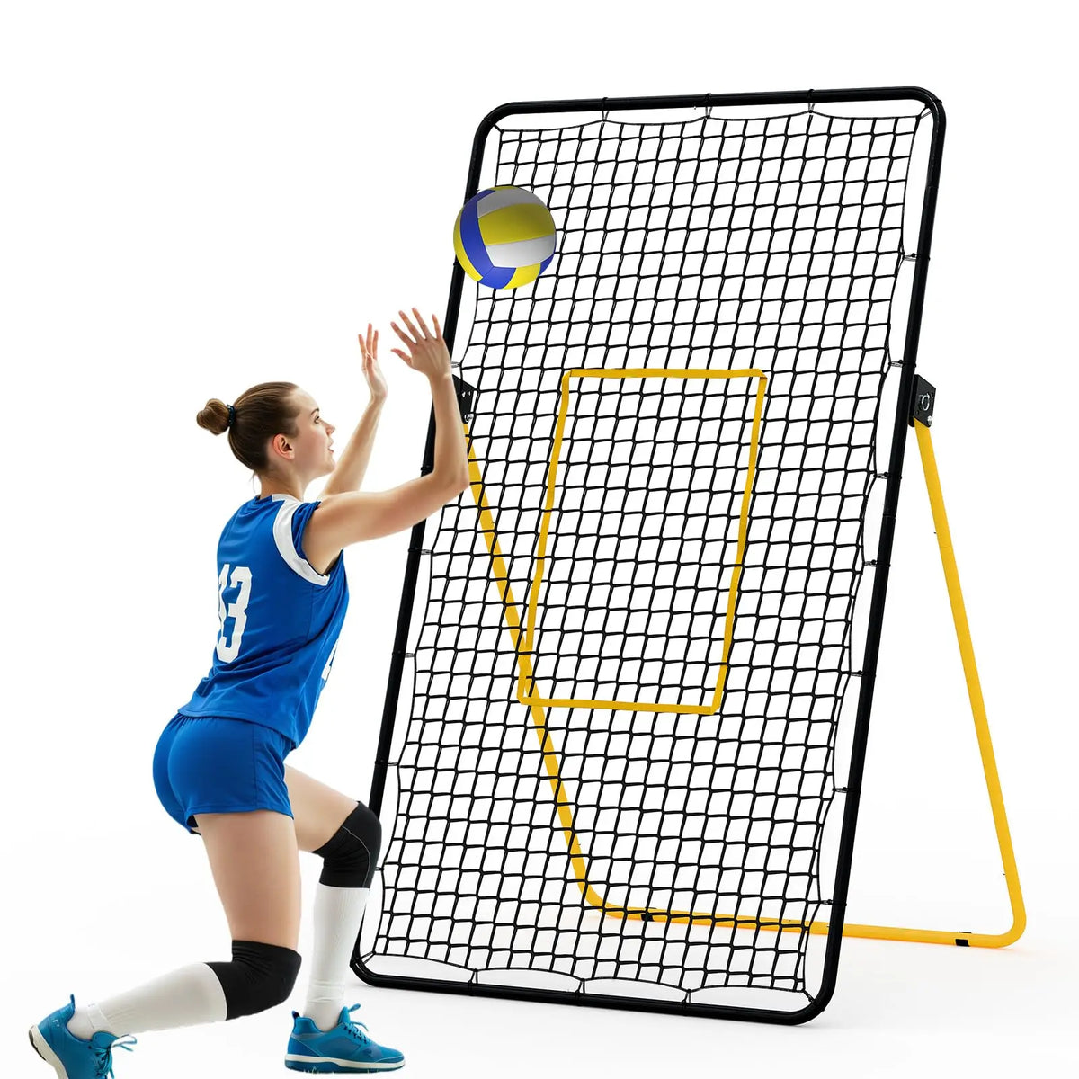 7x4 ft Volleyball Rebounder Net – Adjustable Multi-Angle Bounce-Back Trainer for Bumping, Setting, Spiking & Serving
