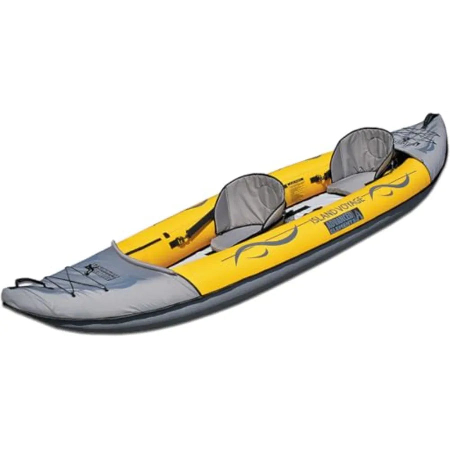 Island Voyage 2 Inflatable Kayak - Recreational Convertible Kayak for 1 or 2 Persons - 11 ft - Yellow
