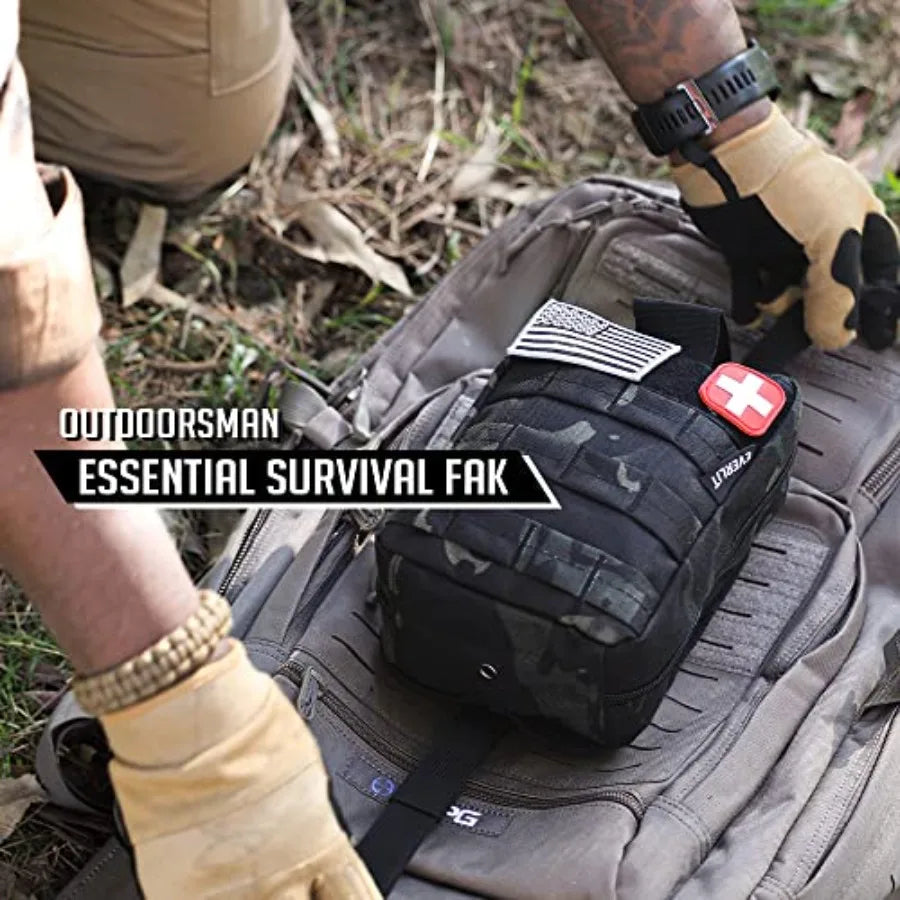250 Pieces Survival First Aid Kit IFAK EMT Molle Pouch Survival Kit Outdoor Gear Emergency Kits Trauma Bag for Camping Boat Hun