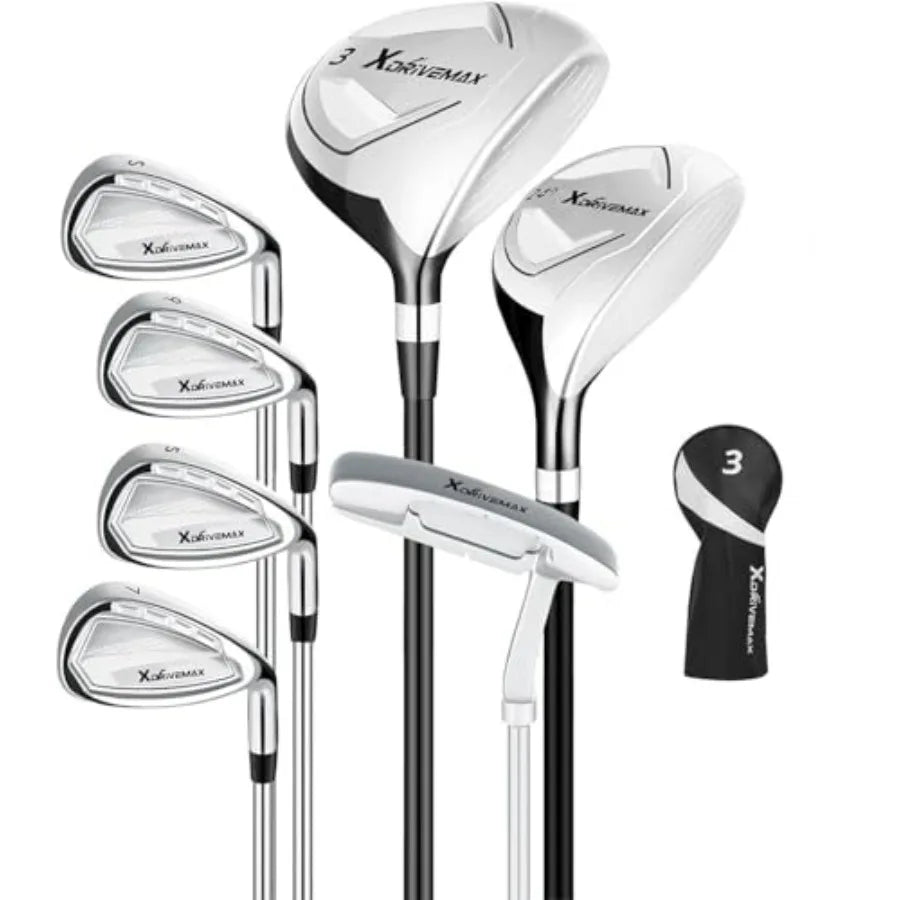 7-Piece Complete Golf Clubs Set for Men and Women /,Advanced Performance Set with Fairway Wood, Hybrid, Irons and Putter, Regul