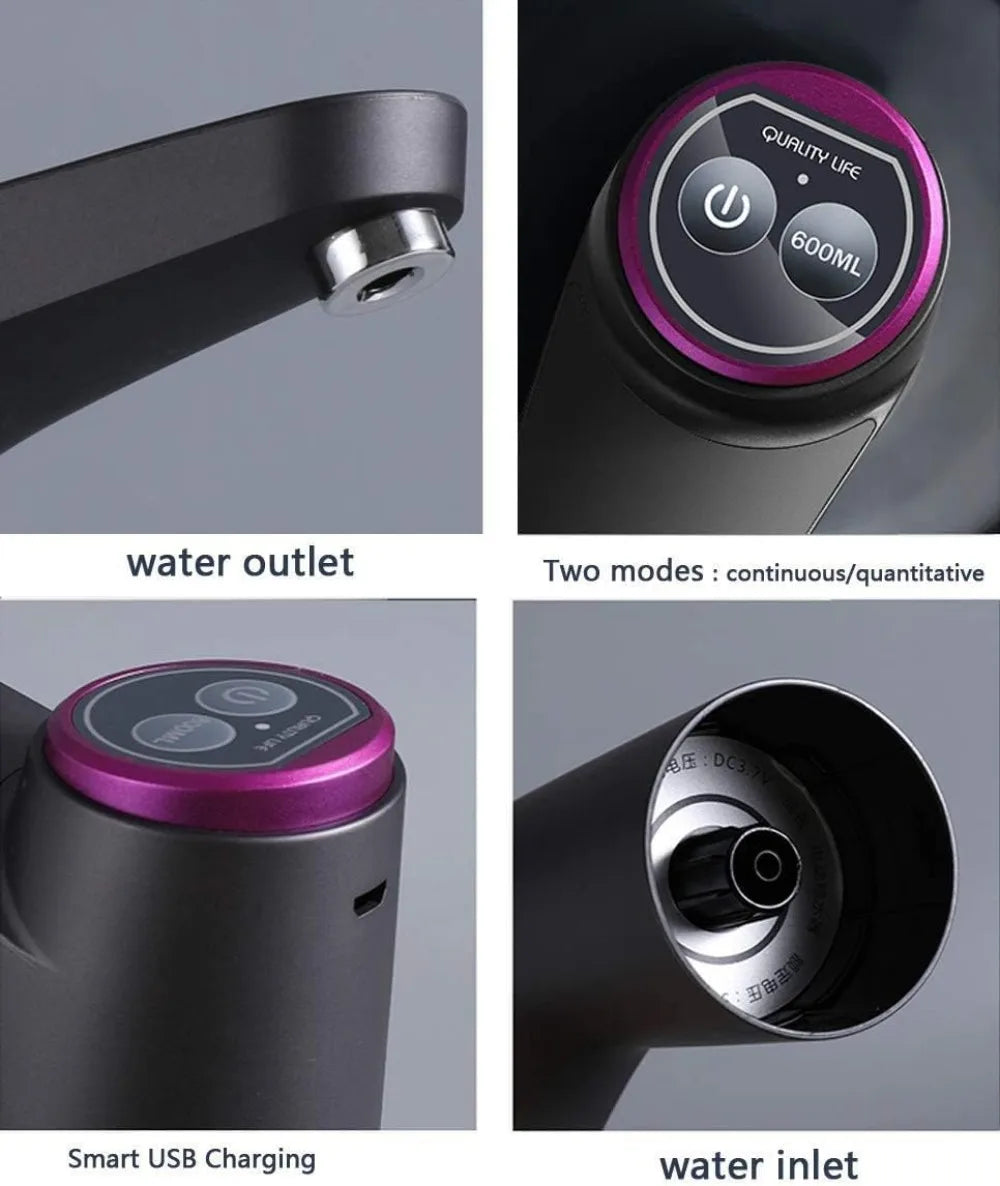 USB Rechargeable 5 Gallon Water Bottle Pump, Touch Button Dispenser for 2-5 Gallon Bottles