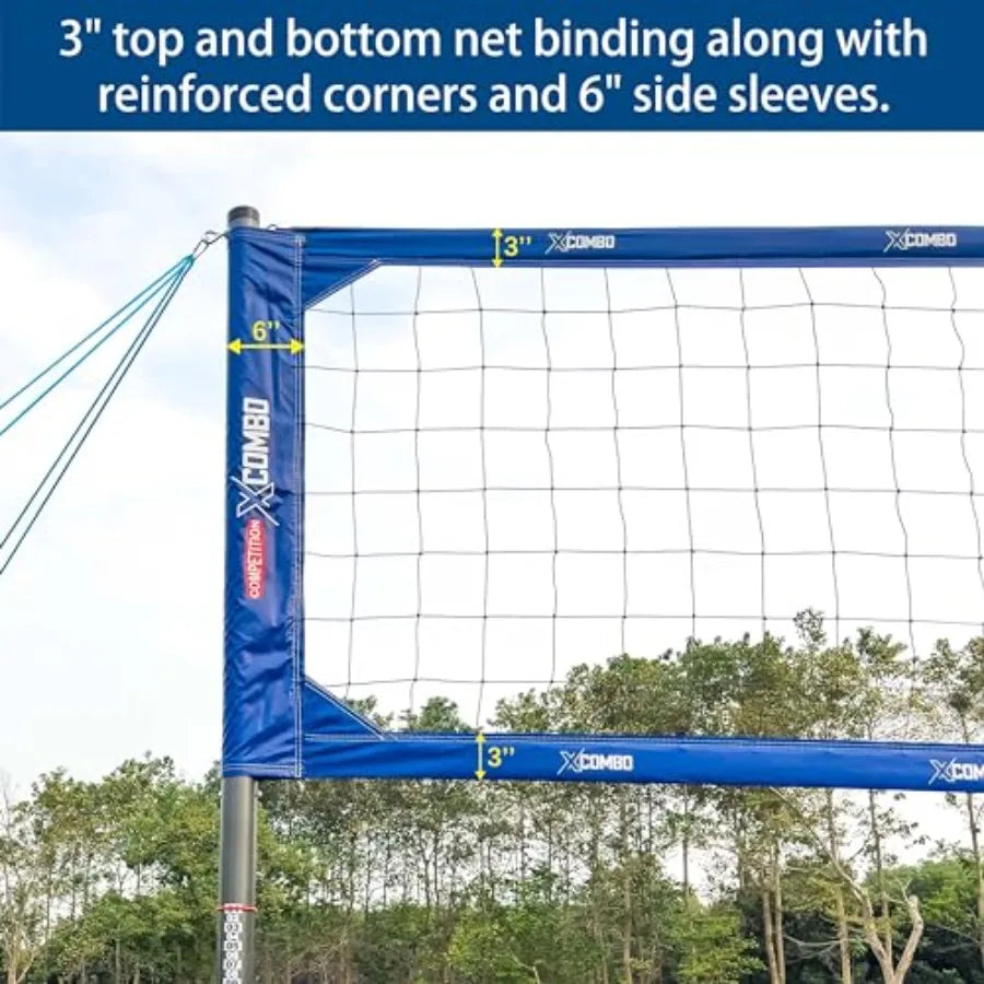 Professional Volleyball Net Set Heavy Duty for Outdoor Backyard Portable with Aluminum Adjustable Height Scoring Poles Regulati