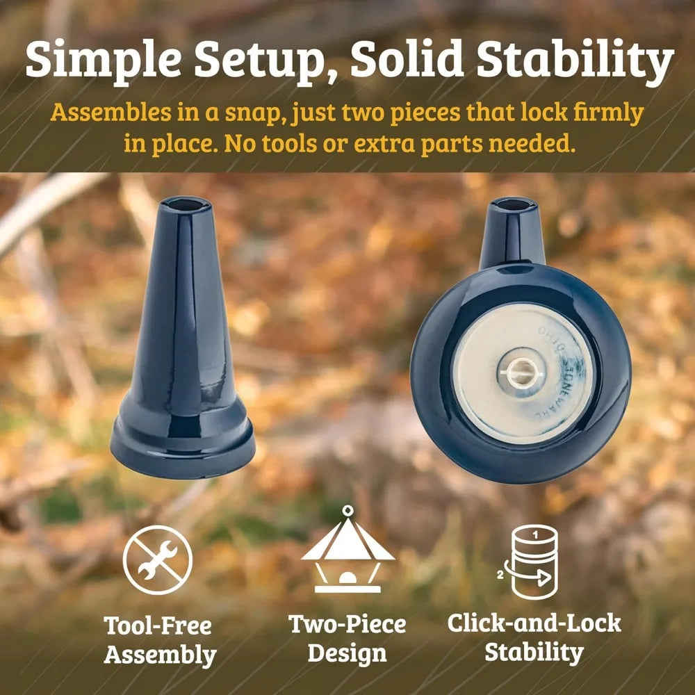wdOhio Stoneware Bird Bath, Pedestal Bird Bath, Stable Locking Top, Weather-Resistant Ceramic Clay, Glazed Finish