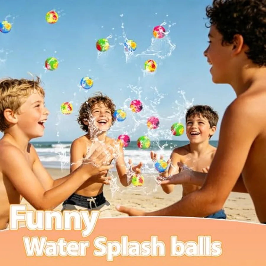 32 Pcs Water Splash Balls, Colorful High Elasticity Water Absorbent Balls, Mini Super Splashers Water Bombs for Beach, Pool, Pa