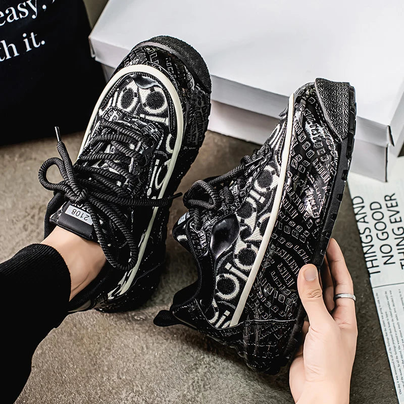 Men's thick-soled anti-slip sports shoes - Casual and fashionable sports shoes, suitable for couples' outdoor activities, joggin