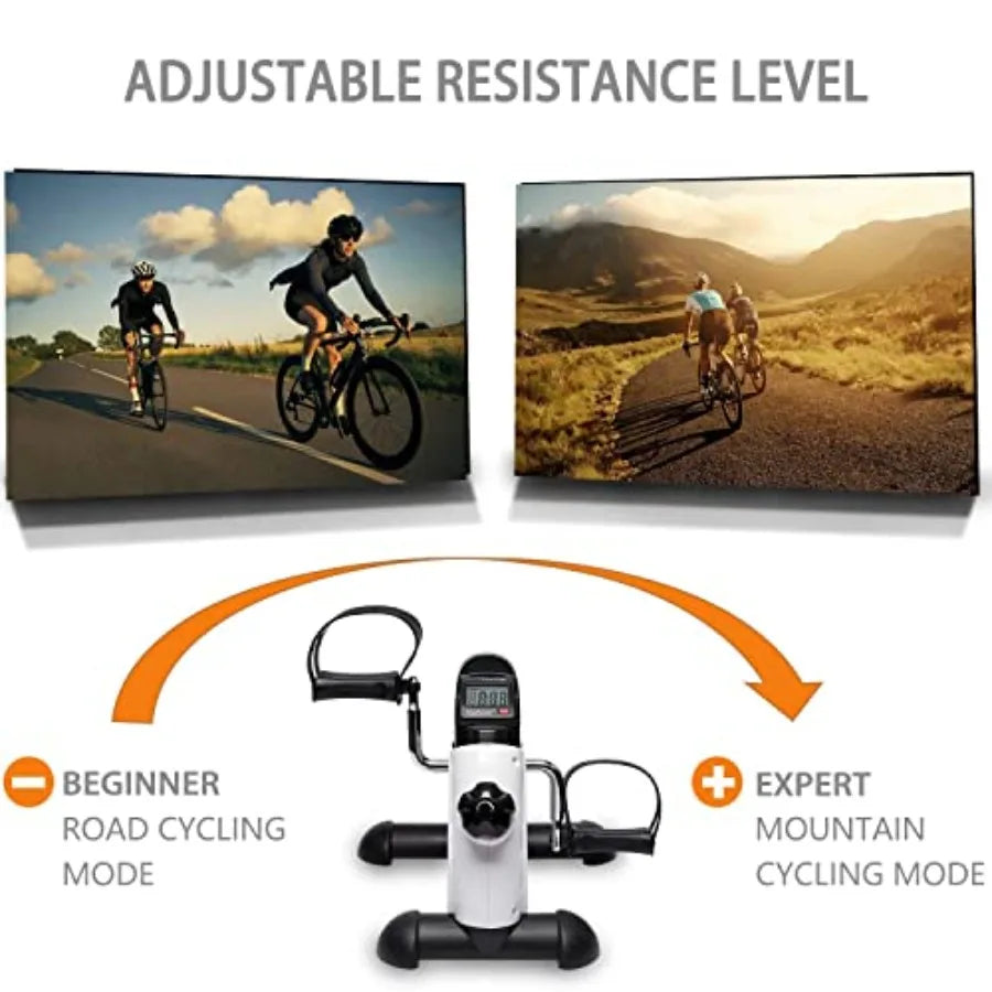 Portable Mini Exercise Bike Pedal Exerciser with Digital Monitor for Home Therapy Compact Design Lightweight Aluminum Frame Bla
