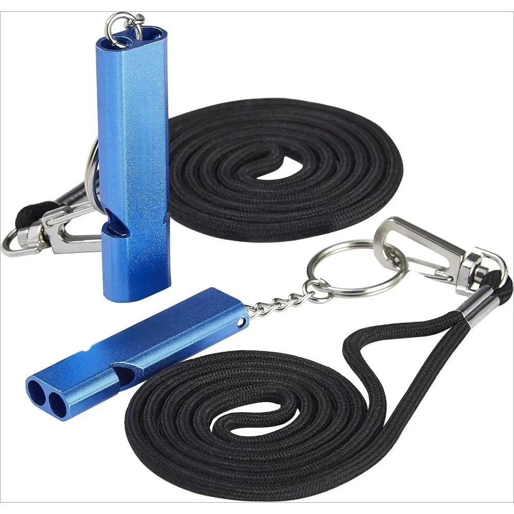 Emergency whistle Lifeguard safety whistle with lanyard and key chain Outdoor camping rescue signal Loud survival whistle
