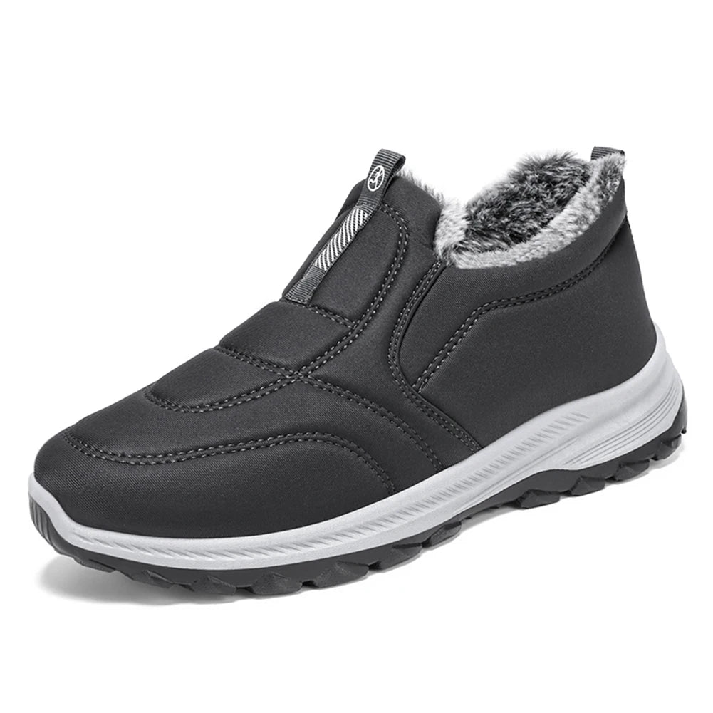 Warm Walking Shoes Lightweight Thermal Ankle Boots Comfortable Slip On Sneakers Winter Thick Fur Shoes for Travel Hiking