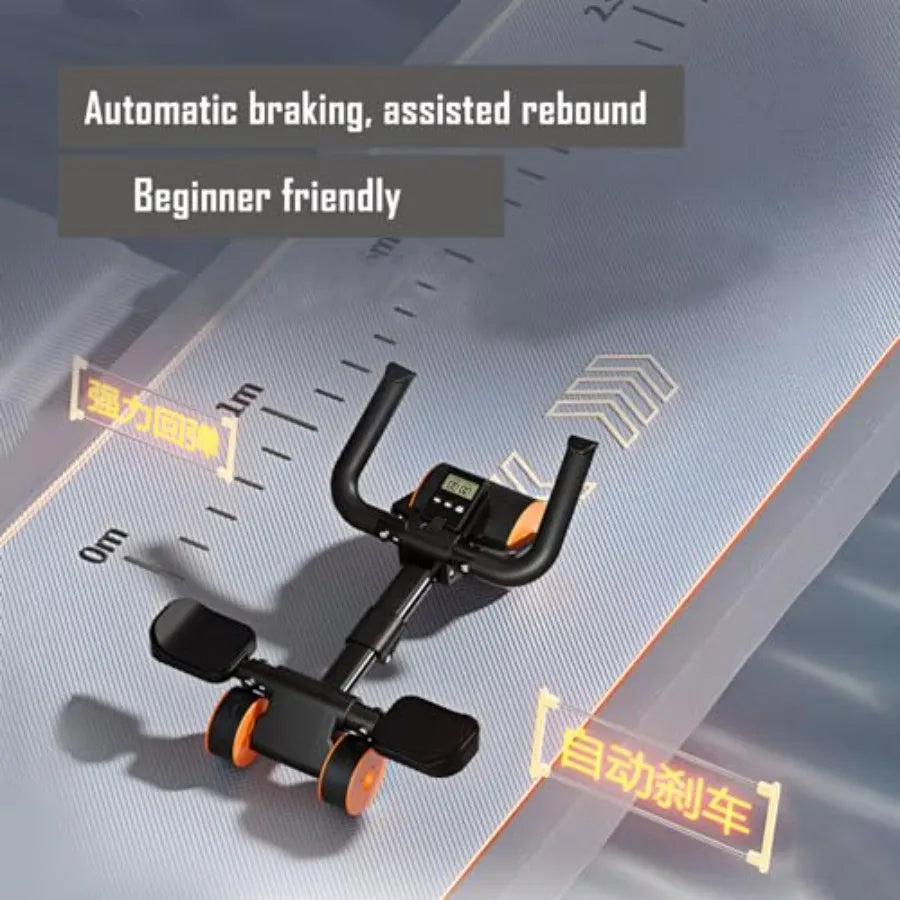 2024 New Ab Wheel Roller with Elbow Support Adjustable Automatic Rebound Abdominal Wheel Roller for Core Work Out Fitness