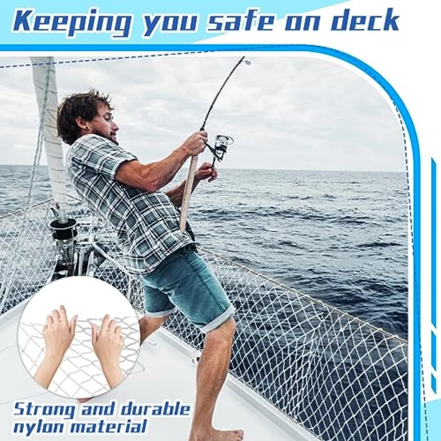 Boat Safety Lifeline Netting Marine Sailboat Guardrail Nylon Net Deck Netting for Pets Crews and Equipment Safely on Deck Marin
