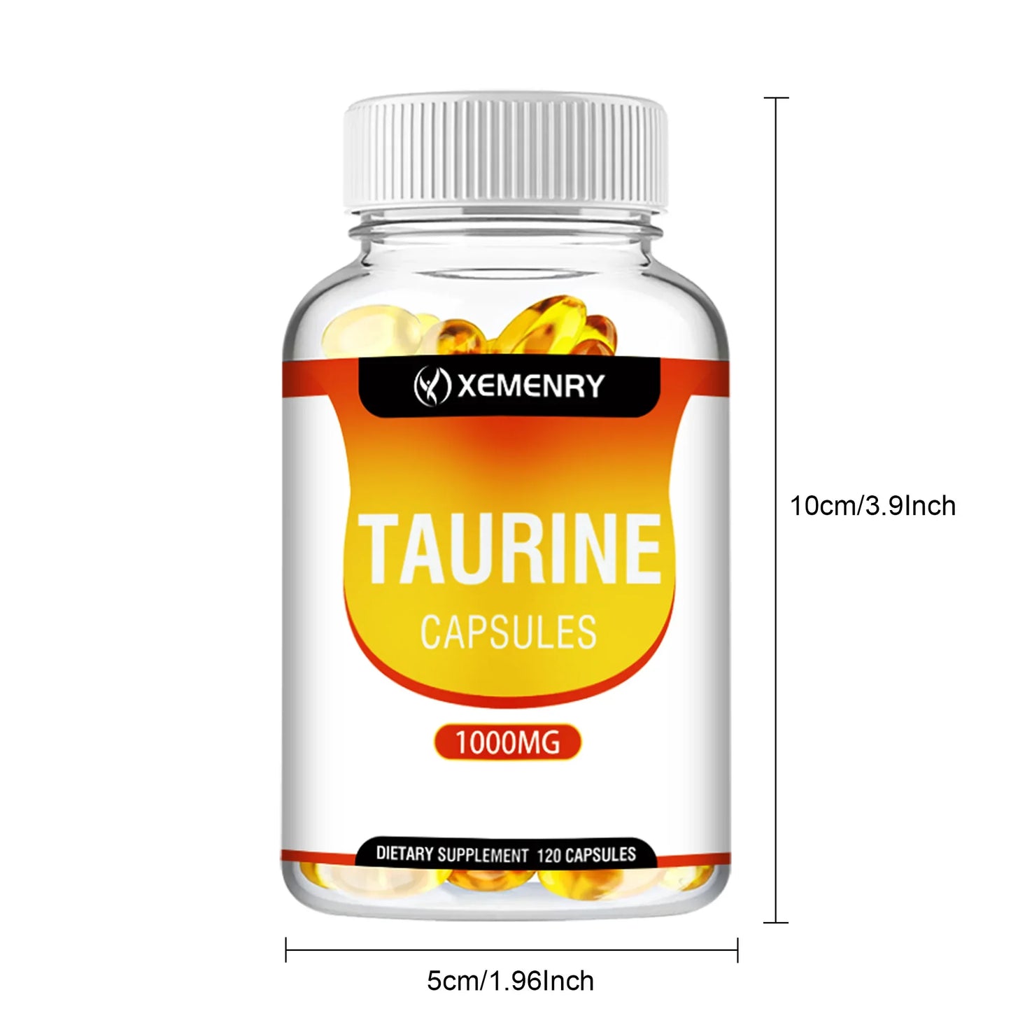 Taurine Capsules 1000mg - Supports Heart, Nerve, Brain, and Muscle Health - 120 Capsules