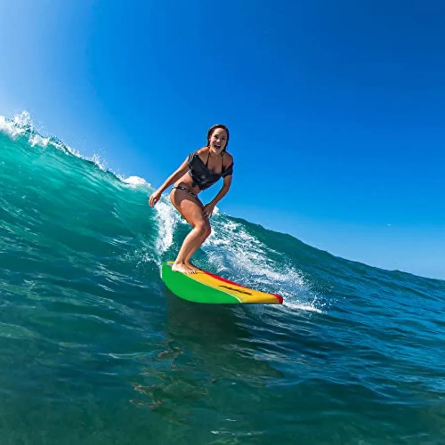 8ft Classic Soft Top Foam Surfboard for Beginners Lightweight and Durable with Non-Slip Deck in Blue Ideal for Beach and Pool U