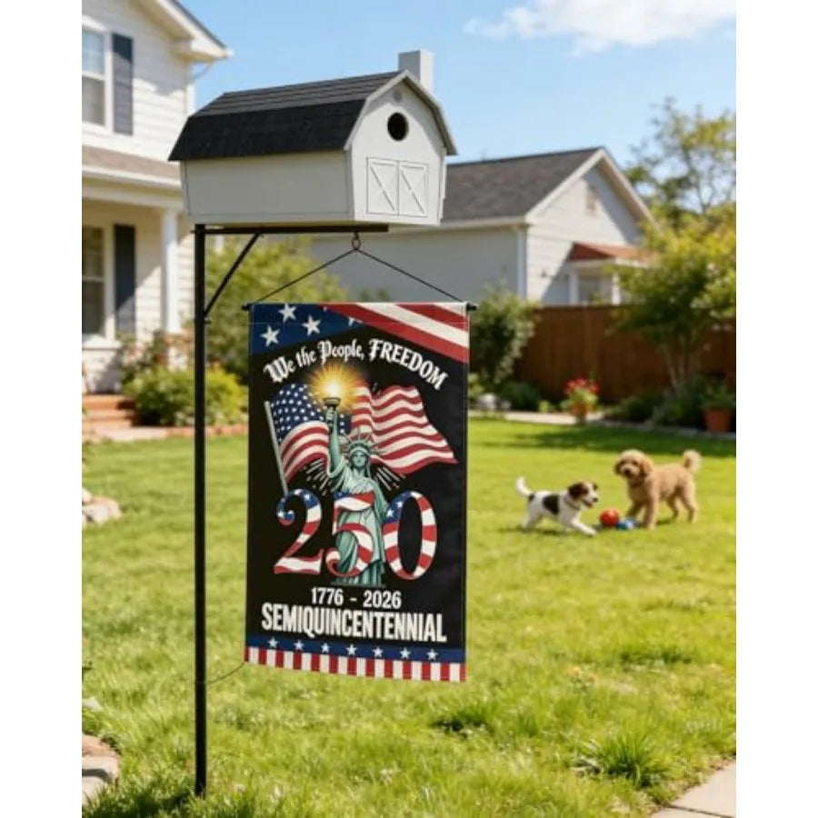 250 Years America Garden Flag, 250th Anniversary USA Patriotic 4th of July Double-Sided Waterproof Banner with Freedom Yard Sig