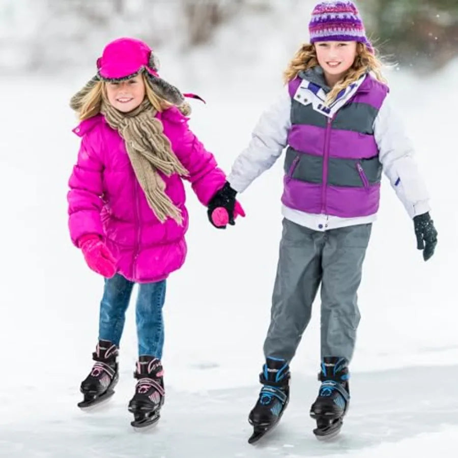 Adjustable Ice Skates for Girls Boys, Ice Hockey Skates for Beginners Ages 4-12, Toddler Ice Skating Shoes with Safety Ankle Su