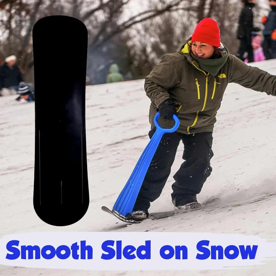 Lightweight Compact Foldable Winter Ski Scooter Snow Sled for Ages 4+ Outdoor Downhill Cold Resistant with Slippery Racer Desig