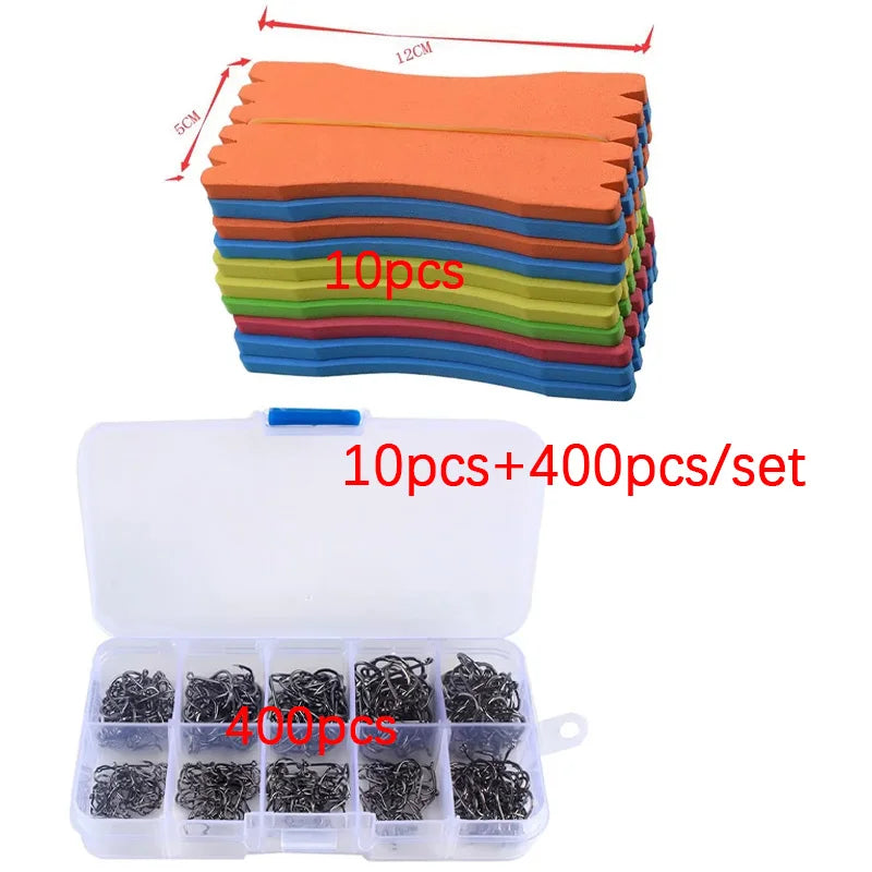 10/20 PCS Fishing Foam Spools 4.5cm/12cm Rounded Fishing Line Holder Storage Hook(random colour)