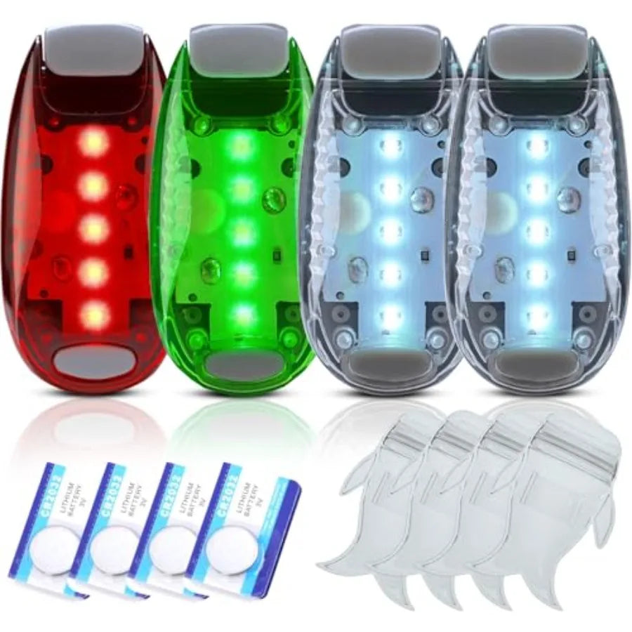 4Pack Kayak Lights with IPX8 Fish-shaped Waterproof Bag, Battery Operated Navigation Lights for Night Kayaking, Clip on for Pad