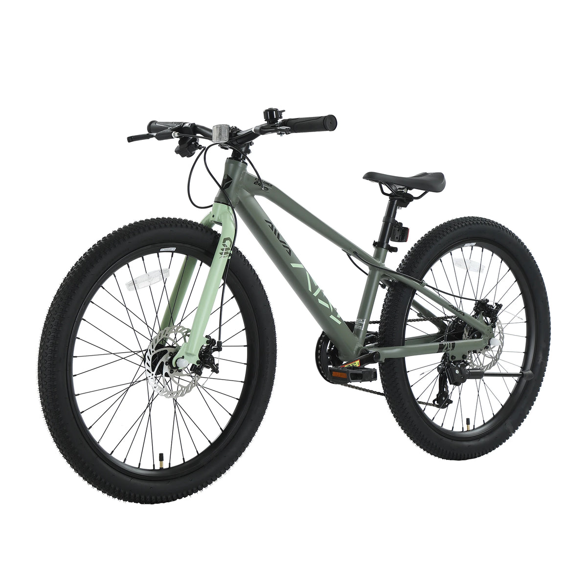 AIVA EXPLOPER24 Hardtail MTB, 7 Speed Mountain Bike, Bicycle for Teenagers and Adults, 24 Inch Wide Tires, Lightweight Aluminum Frame, Front & Rear Disc Brakes