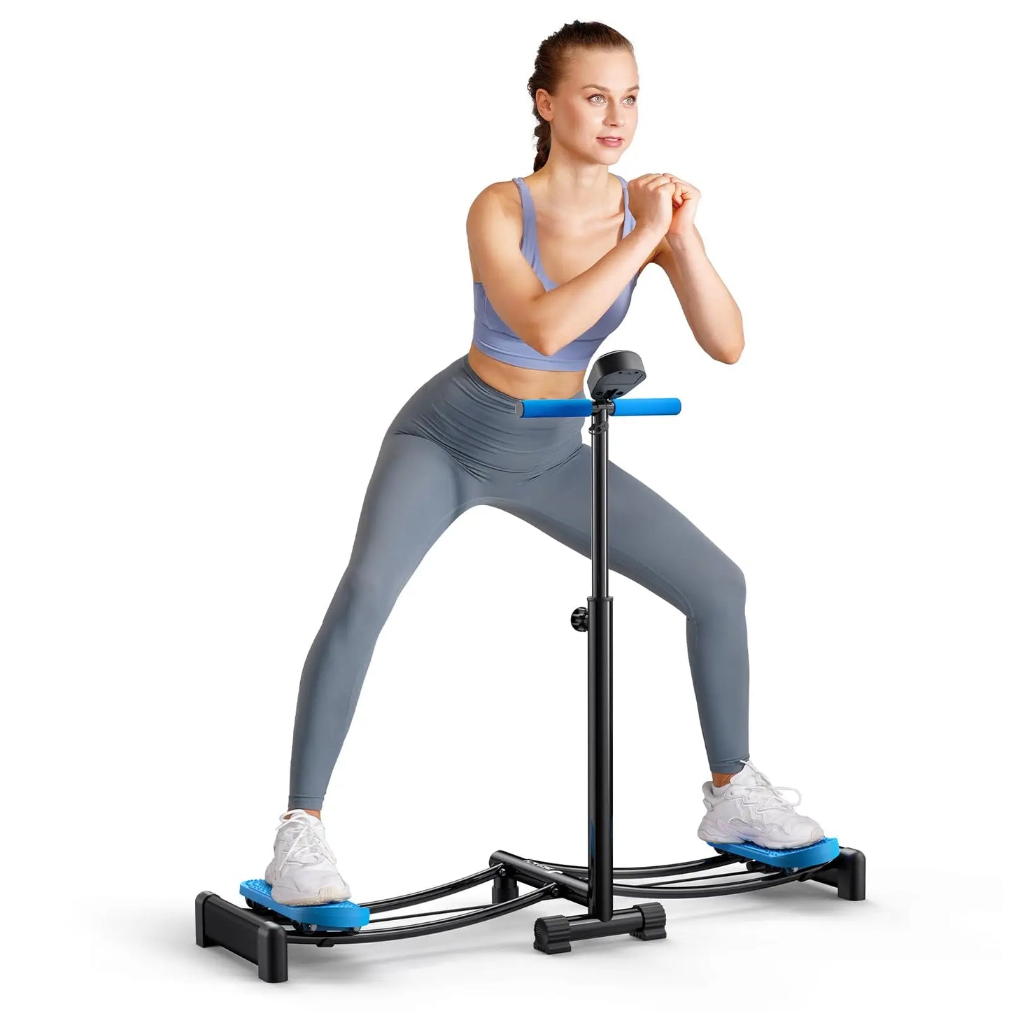 MERACH Ski Machine Simulated Ski Trainer Adjustable Height Ski Machine Exercise Equipment for Leg Pelvic Floor Muscle Workout