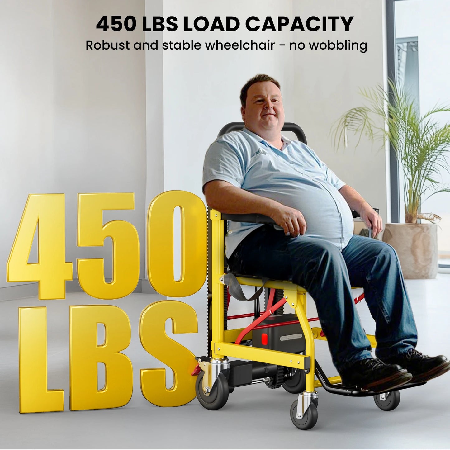 Electric Stair Climbing Chair Foldable Emergency Stair Lift Wheelchair Battery Operated Elderly Disabled Max 440 lbs Load 120W