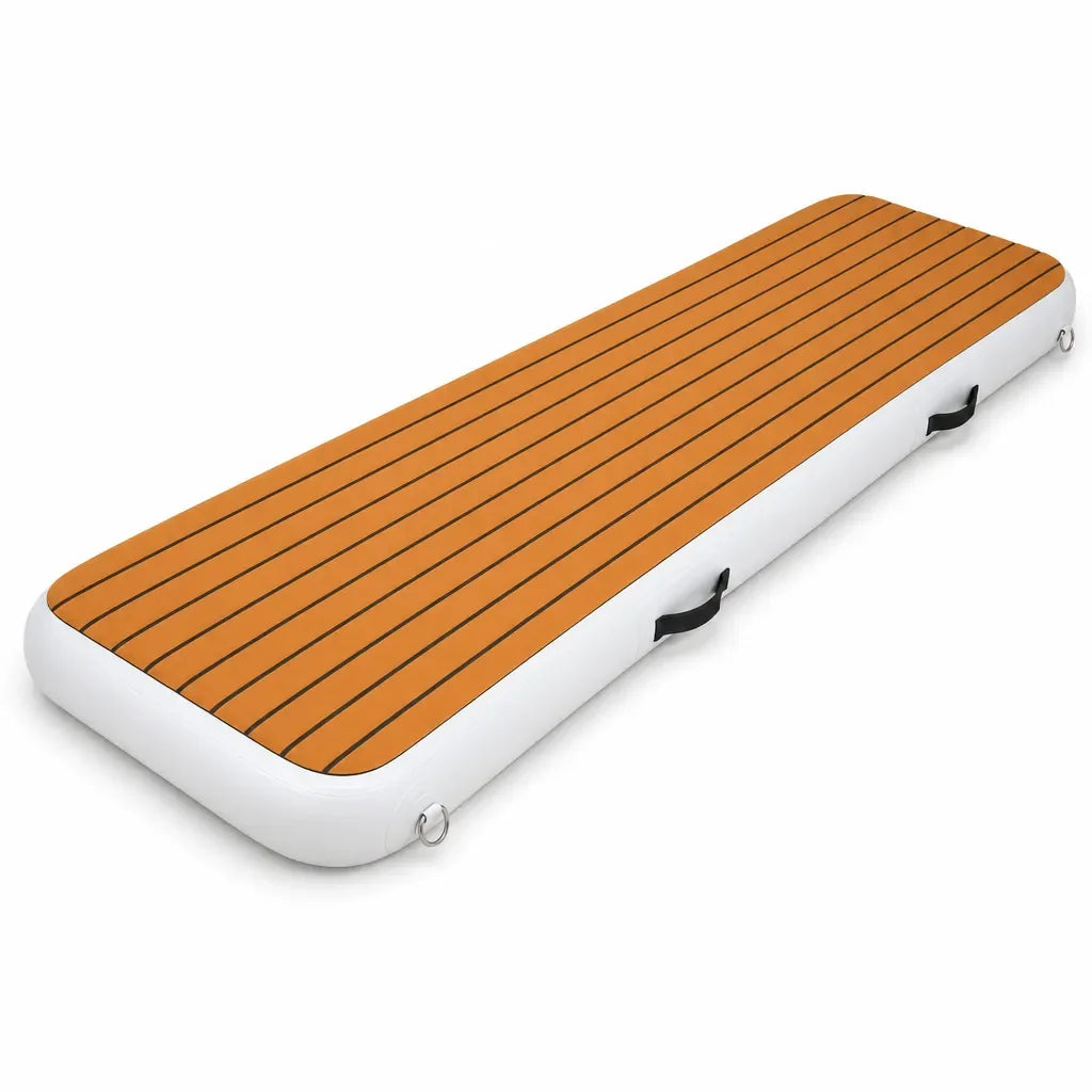 US Stock FluxionX 6.6FT Inflatable Gangway for Boat Dock, Non-Slip EVA PVC Floating Boarding Ramp with Pump