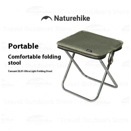 Naturehike Camping Folding Chair Portable Fishing Stool Thicken Sponge Hiking Seat Outdoor Lightweight Aluminium Camping  Chairs