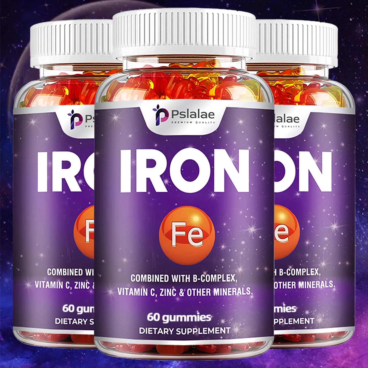 Iron Gummies - Containing Vitamin C for Immune Support of Red Blood Cell Production - 60 Gummies