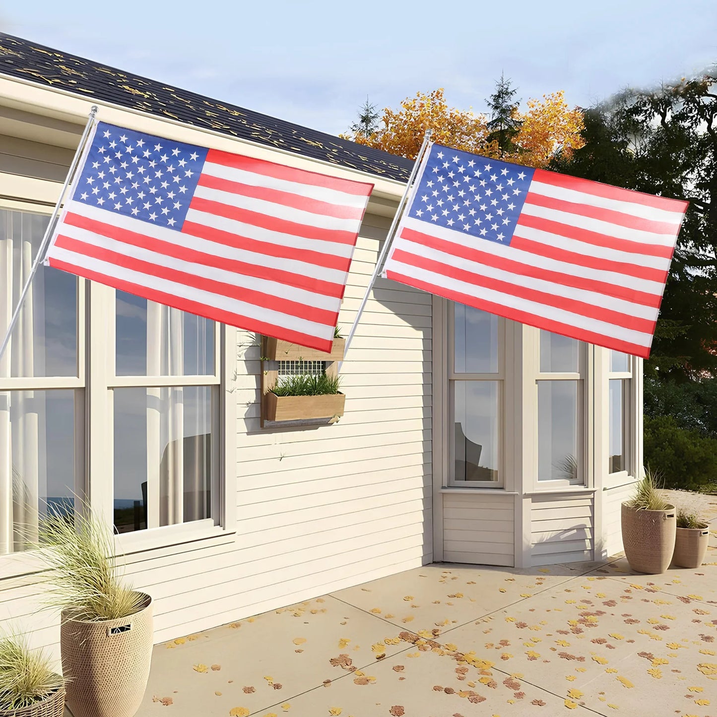 United States Flag, 3x5 FT American Flag with 6FT Pole and Holder, Heavy Duty US Flag Set for Outdoor Indoor, House Garden, Lawn