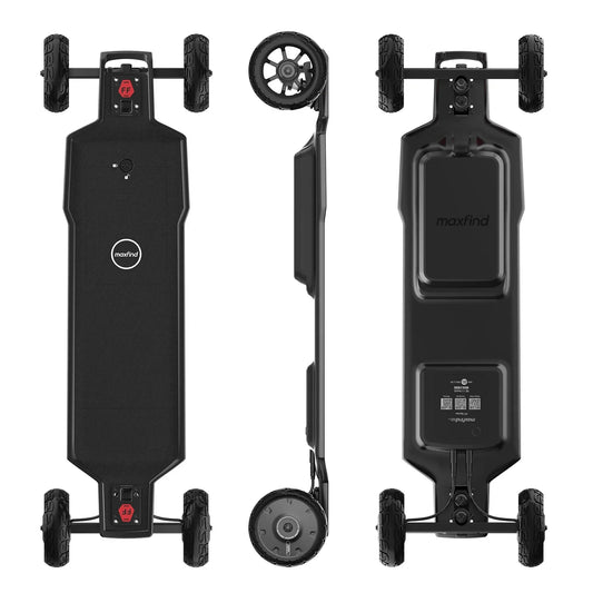 Maxfind FF AT High-Speed 165MM Wheels Off-Road Electric Longboard Skateboard 3000W Power with Fast Swappable Battery Design