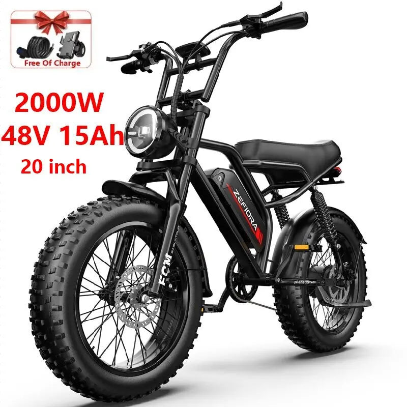 Thick Tire Electric Bike 20 26 Inch 1000w 2000w 30-50mph 30-60mile 48v Aluminum Alloy Factory Original,for Electric Bicycle