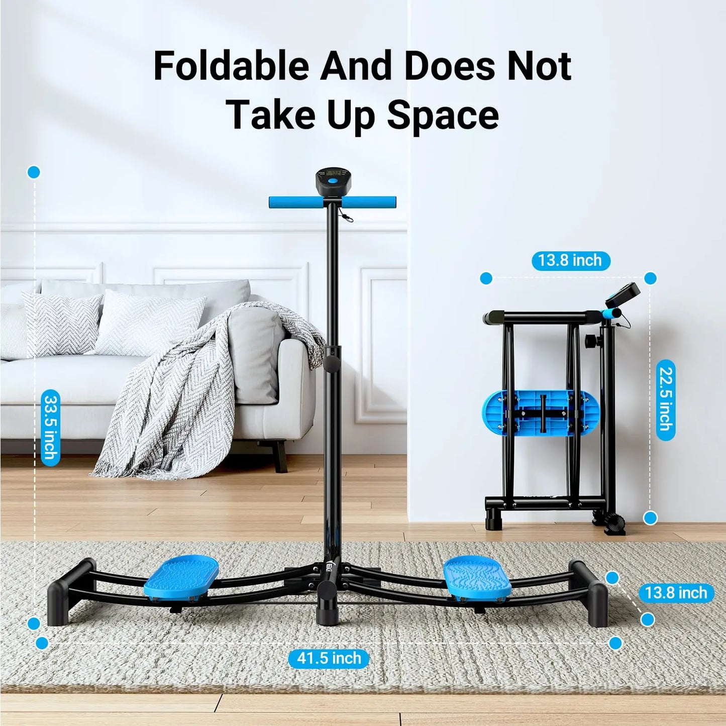 MERACH Ski Machine Simulated Ski Trainer Adjustable Height Ski Machine Exercise Equipment for Leg Pelvic Floor Muscle Workout