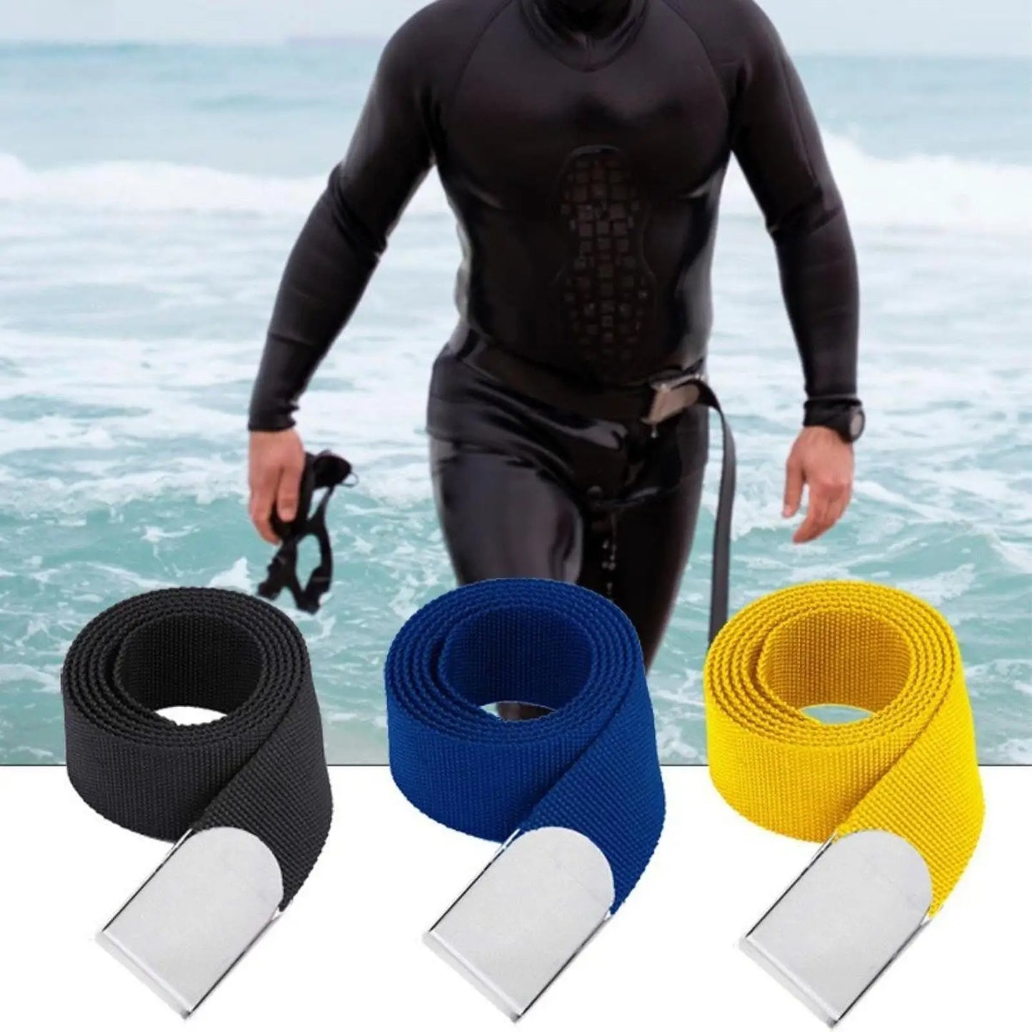 Stainless Steel Diving Weight Belt with Buckle Lead Belt for Freediving Durable Weighting System for Scuba Diving Equipment
